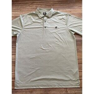 FootJoy FJ Golf Polo Men’s XXL Teal square Pattern 2XL moon leaf